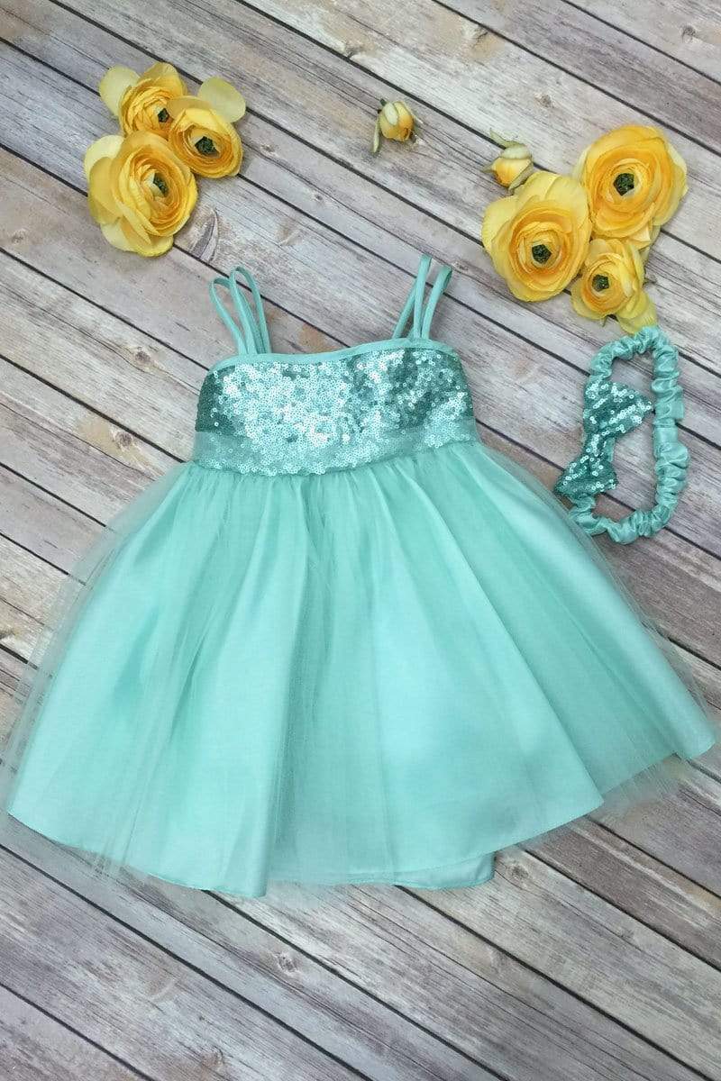 Buy Adele Green/Mint Flower Baby Girl Dresses Shop Online at