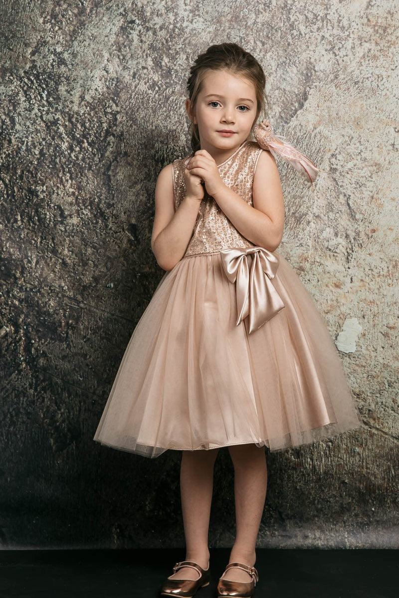 Buy Camilla Rosegold Flower Girl Dresses Shop Online at Petite Adele