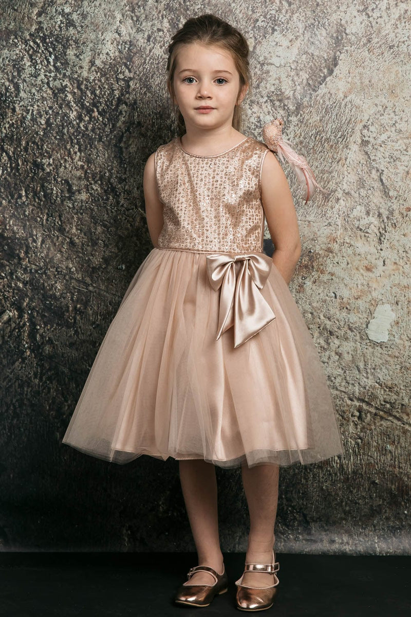 Girls rose gold dress best sale