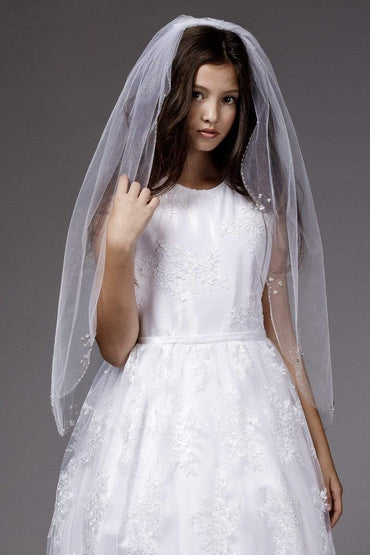 Sequin and Lace Communion Veil