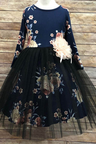 Floral velvet dress