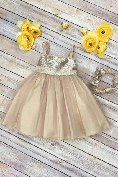 Champagne baby clearance dress