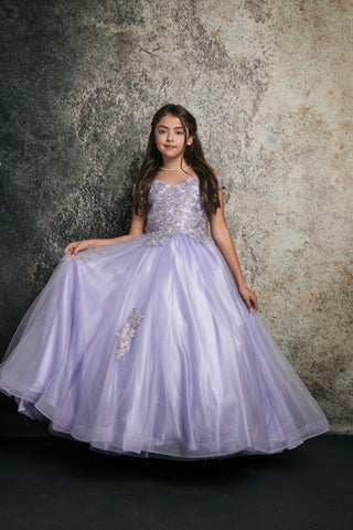 communion dresses C338 -Off Shoulder Embroider Dress Petite Adele flower girl dresses