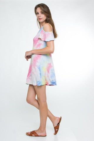 Chic cold shoulder dress.