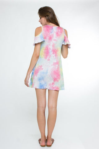 Chic cold shoulder dress.