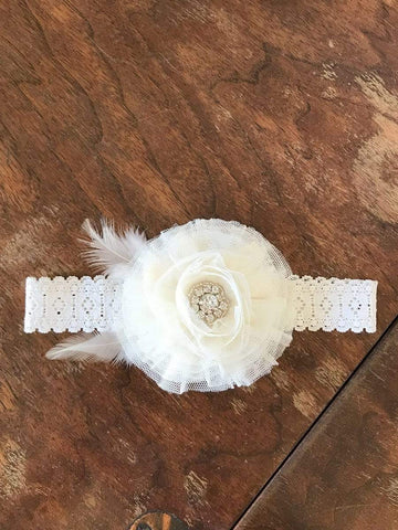 Mesh and Feather Headband