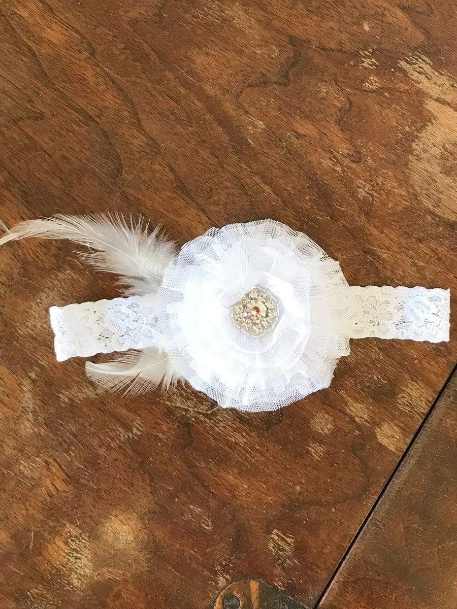Mesh and Feather Headband